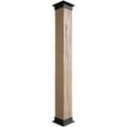 thumbnail image 1 of Ekena Millwork 18"W x 8'H River Wood Endurathane Faux Wood Non-Tapered Square Column Wrap with Faux Iron Capital & Base, 1 of 20