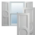 thumbnail image 1 of Ekena Millwork 18"W x 80"H True Fit PVC Center Circle Arts & Crafts Fixed Mount Shutters, Primed (Per Pair - Hardware Not Included), 1 of 7