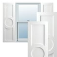 thumbnail image 1 of Ekena Millwork 18"W x 80"H True Fit PVC Center Circle Arts & Crafts Fixed Mount Shutters, Unfinished (Per Pair - Hardware Not Included), 1 of 7