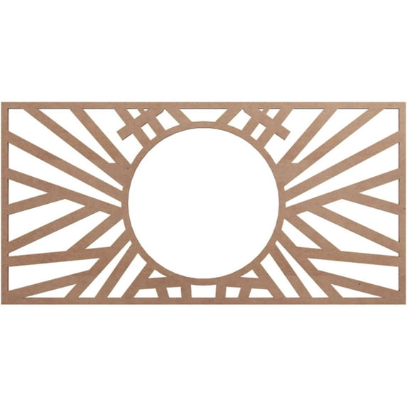 Ekena Millwork 18"W x 9"H x 6 5/8"ID x 3/8"T Hoover Wood Fretwork Pierced Ceiling Medallion, Wood