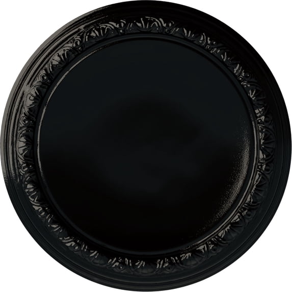 Ekena Millwork 19 1/2"OD x 1 3/4"P Carlsbad Ceiling Medallion (Fits Canopies up to 14 1/4"), Hand-Painted Black Pearl