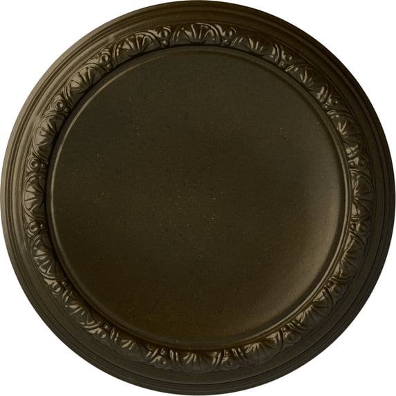 Ekena Millwork 19 1/2"OD x 1 3/4"P Carlsbad Ceiling Medallion (Fits Canopies up to 14 1/4"), Hand-Painted Green Gold