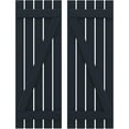 thumbnail image 1 of Ekena Millwork 19 1/2"W x 32"H Americraft Five Board (2 Batten) Exterior Real Wood Spaced Board-n-Batten Shutters w/ Z-Bar (Per Pair), Starless Night Blue, 1 of 10