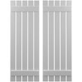 thumbnail image 1 of Ekena Millwork 19 1/2"W x 39"H Americraft Five Board (2 Batten) Exterior Real Wood Spaced Board-n-Batten Shutters (Per Pair), Primed, 1 of 10