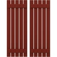 thumbnail image 1 of Ekena Millwork 19 1/2"W x 40"H Americraft Five Board (2 Batten) Exterior Real Wood Spaced Board-n-Batten Shutters (Per Pair), Pepper Red, 1 of 10