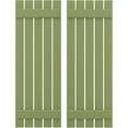 thumbnail image 1 of Ekena Millwork 19 1/2"W x 43"H Americraft Five Board (2 Batten) Exterior Real Wood Spaced Board-n-Batten Shutters (Per Pair), Moss Green, 1 of 10