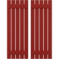 thumbnail image 1 of Ekena Millwork 19 1/2"W x 45"H Americraft Five Board (2 Batten) Exterior Real Wood Spaced Board-n-Batten Shutters (Per Pair), Fire Red, 1 of 10