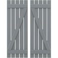 thumbnail image 1 of Ekena Millwork 19 1/2"W x 52"H Americraft Five Board (2 Batten) Exterior Real Wood Spaced Board-n-Batten Shutters w/ Z-Bar (Per Pair), Ocean Swell, 1 of 10