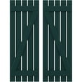 thumbnail image 1 of Ekena Millwork 19 1/2"W x 57"H Americraft Five Board (2 Batten) Exterior Real Wood Spaced Board-n-Batten Shutters w/ Z-Bar (Per Pair), Thermal Green, 1 of 10