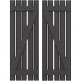 thumbnail image 1 of Ekena Millwork 19 1/2"W x 58"H Americraft Five Board (2 Batten) Exterior Real Wood Spaced Board-n-Batten Shutters w/ Z-Bar (Per Pair), Shadow Mountain, 1 of 10