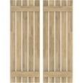 thumbnail image 1 of Ekena Millwork 19 1/2"W x 72"H Americraft Five Board (2 Batten) Exterior Real Wood Spaced Board-n-Batten Shutters (Per Pair), Unfinished, 1 of 10