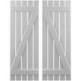 thumbnail image 1 of Ekena Millwork 19 1/2"W x 73"H Americraft Five Board (2 Batten) Exterior Real Wood Spaced Board-n-Batten Shutters w/ Z-Bar (Per Pair), Primed, 1 of 10