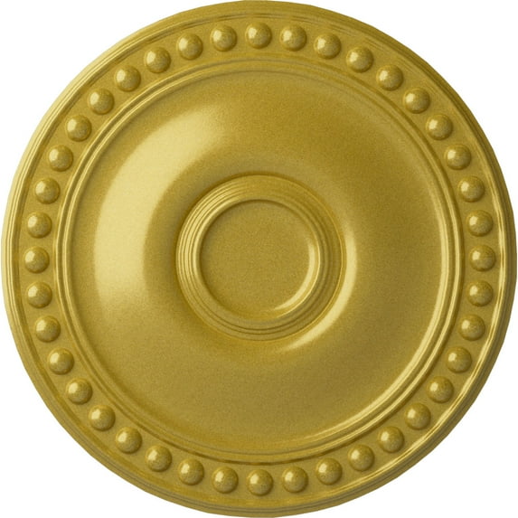 Ekena Millwork 19 1/8"OD x 1"P Foster Ceiling Medallion (Fits Canopies up to 5 5/8"), Hand-Painted Rich Gold