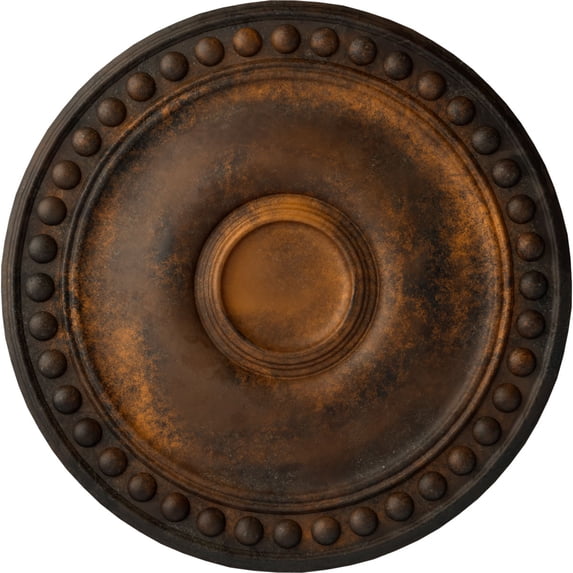 Ekena Millwork 19 1/8"OD x 1"P Foster Ceiling Medallion (Fits Canopies up to 5 5/8"), Hand-Painted Rust