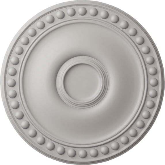 Ekena Millwork 19 1/8"OD x 1"P Foster Ceiling Medallion (Fits Canopies up to 5 5/8"), Hand-Painted Ultra Pure White
