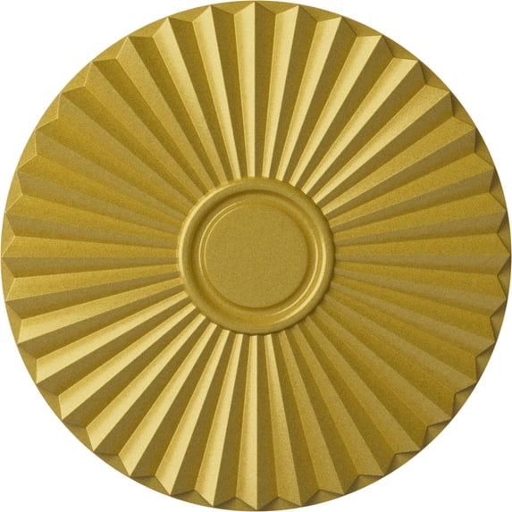 Ekena Millwork 19 3/4"OD x 1 3/8"P Shakuras Ceiling Medallion (For Canopies up to 5"), Hand-Painted Rich Gold