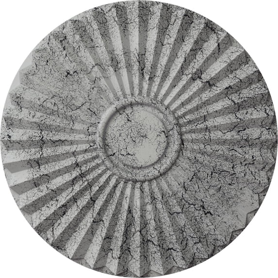 Ekena Millwork 19 3/4"OD x 1 3/8"P Shakuras Ceiling Medallion (For Canopies up to 5"), Hand-Painted Ultra Pure White Crackle
