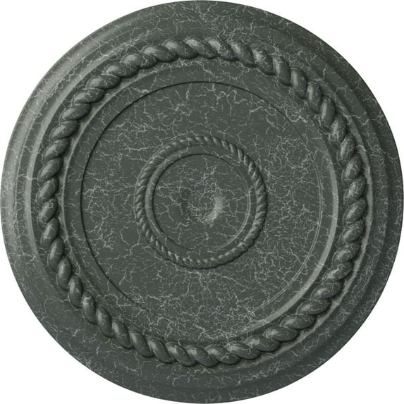 Ekena Millwork 19 5/8"OD x 1 1/2"P Alexandria Rope Ceiling Medallion (Fits Canopies up to 4 5/8"), Hand-Painted Athenian Green Crackle