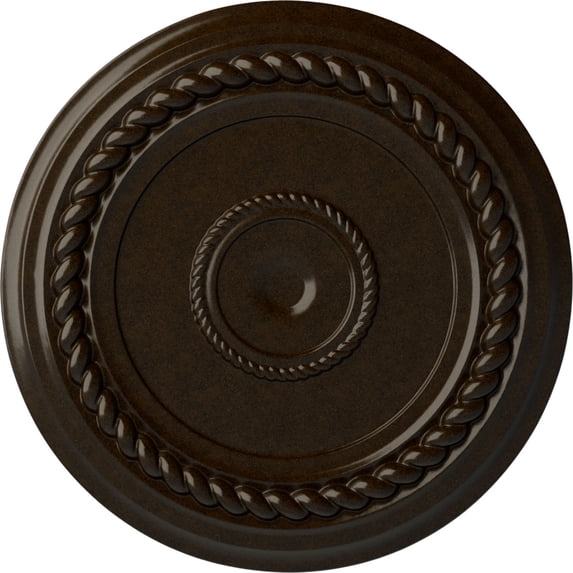 Ekena Millwork 19 5/8"OD x 1 1/2"P Alexandria Rope Ceiling Medallion (Fits Canopies up to 4 5/8"), Hand-Painted Bronze