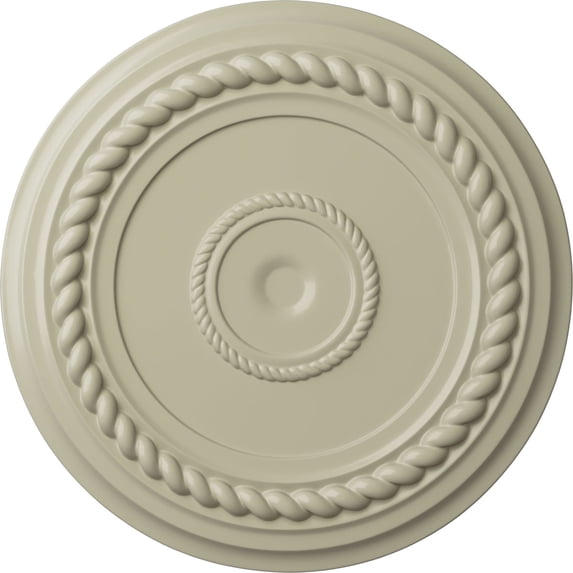 Ekena Millwork 19 5/8"OD x 1 1/2"P Alexandria Rope Ceiling Medallion (Fits Canopies up to 4 5/8"), Hand-Painted Clear Yellow