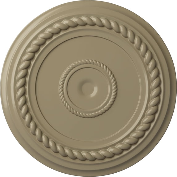 Ekena Millwork 19 5/8"OD x 1 1/2"P Alexandria Rope Ceiling Medallion (Fits Canopies up to 4 5/8"), Hand-Painted Gobi Desert