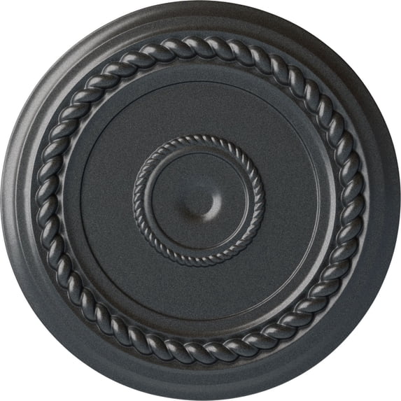 Ekena Millwork 19 5/8"OD x 1 1/2"P Alexandria Rope Ceiling Medallion (Fits Canopies up to 4 5/8"), Hand-Painted Pewter