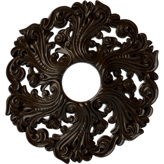 Ekena Millwork 19 5/8"OD x 4 3/4"ID x 1 3/4"P Orrington Ceiling Medallion (Fits Canopies up to 4 3/4"), Hand-Painted Bronze