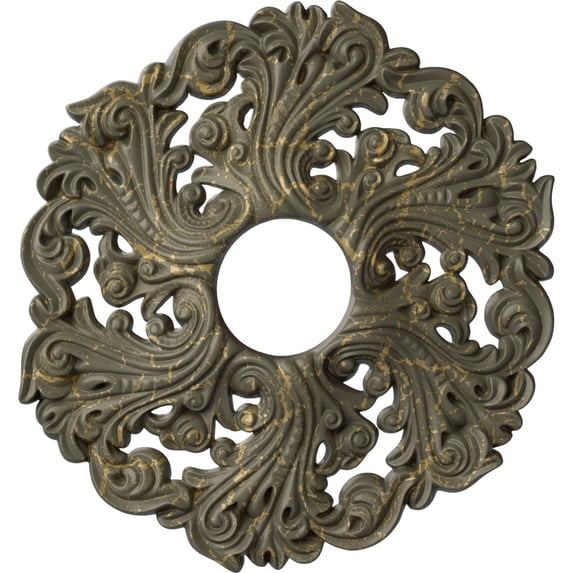 Ekena Millwork 19 5/8"OD x 4 3/4"ID x 1 3/4"P Orrington Ceiling Medallion (Fits Canopies up to 4 3/4"), Hand-Painted Witch Hazel Crackle