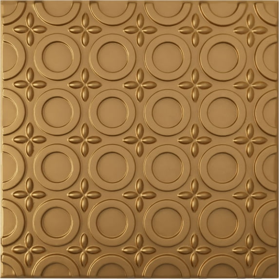 Ekena Millwork 19 5/8"W x 19 5/8"H Abstract EnduraWall Decorative 3D Wall Panel, Bright Coat Gold (12-Pack for 32.04 Sq. Ft.)