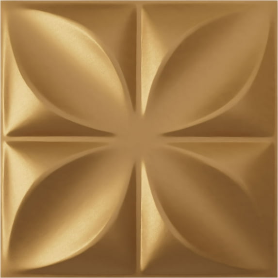 Ekena Millwork 19 5/8"W x 19 5/8"H Alexa EnduraWall Decorative 3D Wall Panel, Bright Coat Gold (Covers 2.67 Sq. Ft.)