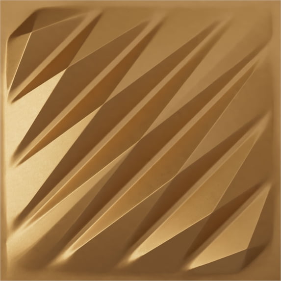 Ekena Millwork 19 5/8"W x 19 5/8"H Arrow EnduraWall Decorative 3D Wall Panel, Bright Coat Gold (12-Pack for 32.04 Sq. Ft.)