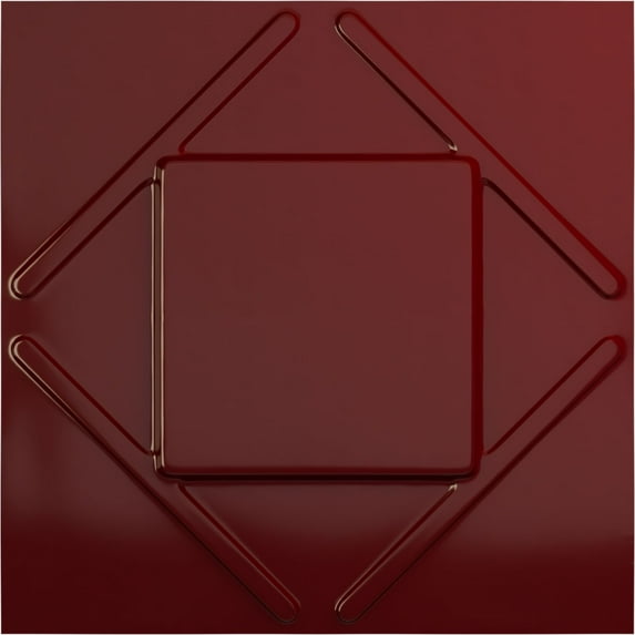 Ekena Millwork 19 5/8"W x 19 5/8"H Aubrey EnduraWall Decorative 3D Wall Panel, Gloss Merlot (12-Pack for 32.04 Sq. Ft.)