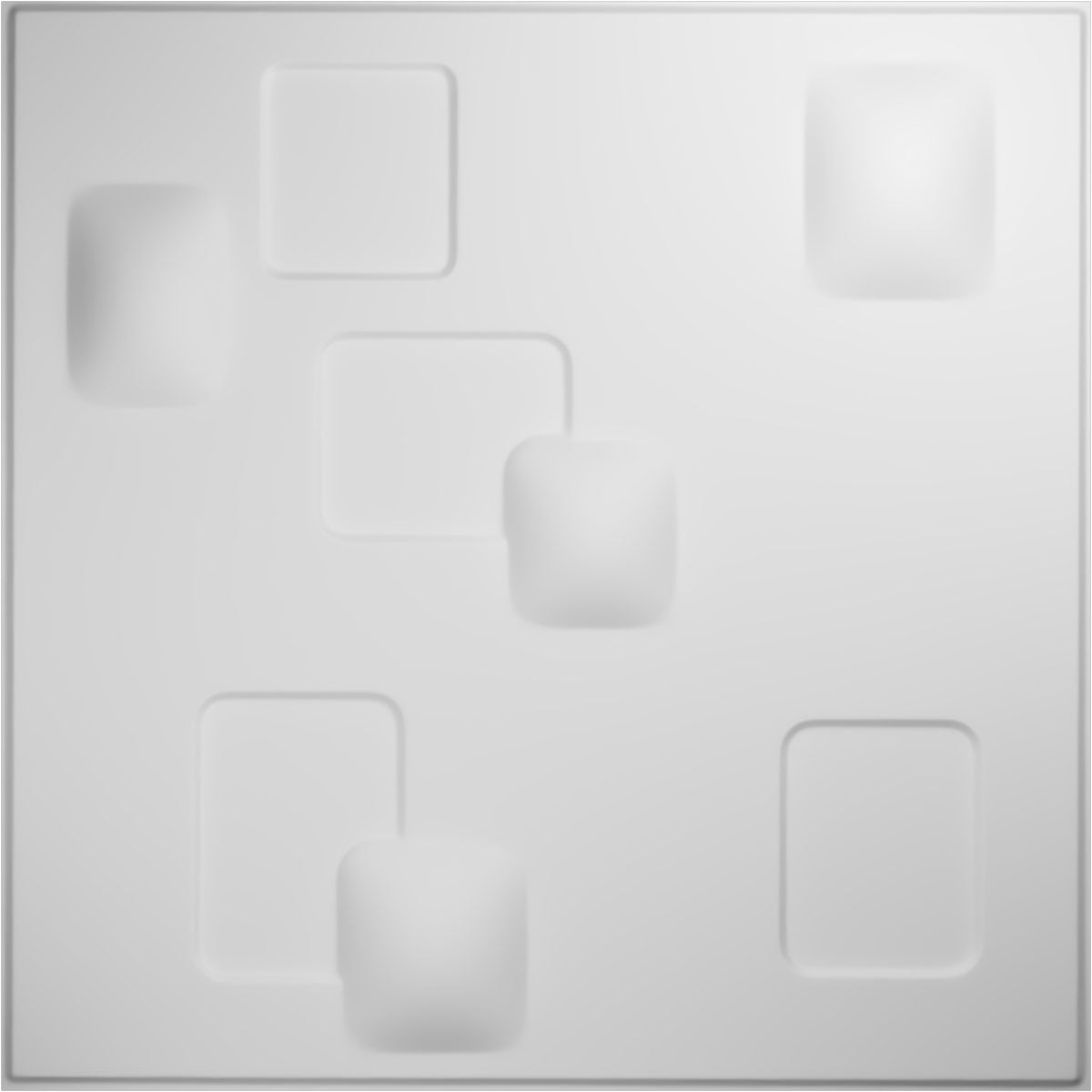 White Textured 3D PVC Wall Panels, 19 5/8" x 19 5/8", 10-Pack