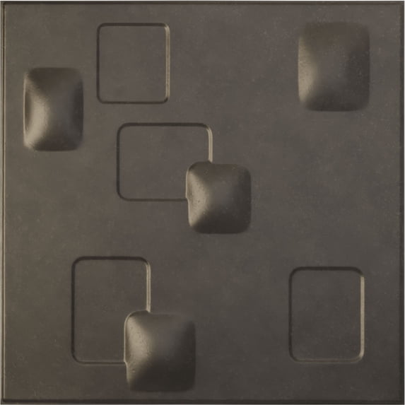 Ekena Millwork 19 5/8"W x 19 5/8"H Avila EnduraWall Decorative 3D Wall Panel, Universal Aged Metallic Weathered Steel (12-Pack for 32.04 Sq. Ft.)