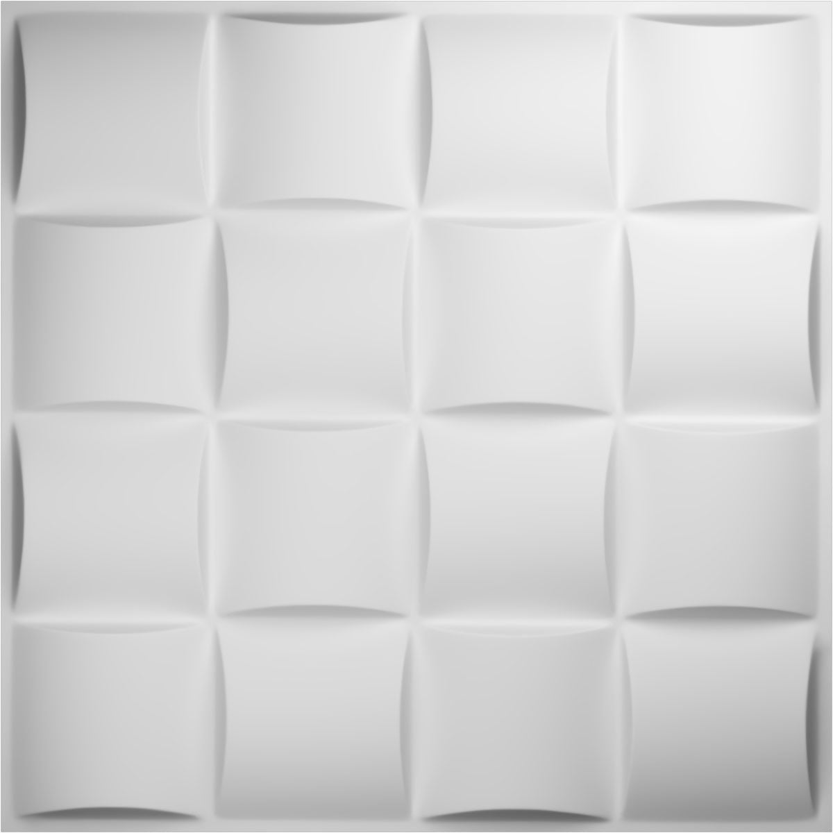 White Textured 3D PVC Wall Panels, 19 5/8" x 19 5/8", 50-Pack