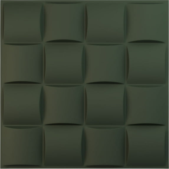 Ekena Millwork 19 5/8"W x 19 5/8"H Baile EnduraWall Decorative 3D Wall Panel, UltraCover Satin Hunt Club Green (Covers 2.67 Sq. Ft.)