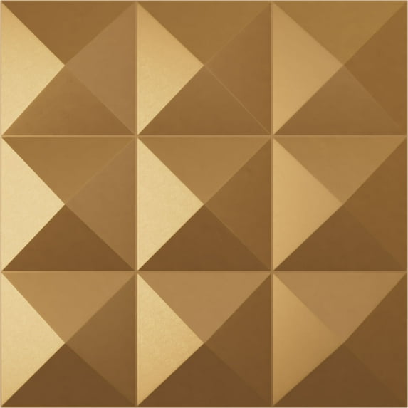 Ekena Millwork 19 5/8"W x 19 5/8"H Benson EnduraWall Decorative 3D Wall Panel, Bright Coat Gold (12-Pack for 32.04 Sq. Ft.)