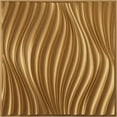 thumbnail image 1 of Ekena Millwork 19 5/8"W x 19 5/8"H Billow EnduraWall Decorative 3D Wall Panel, Bright Coat Gold (12-Pack for 32.04 Sq. Ft.), 1 of 6