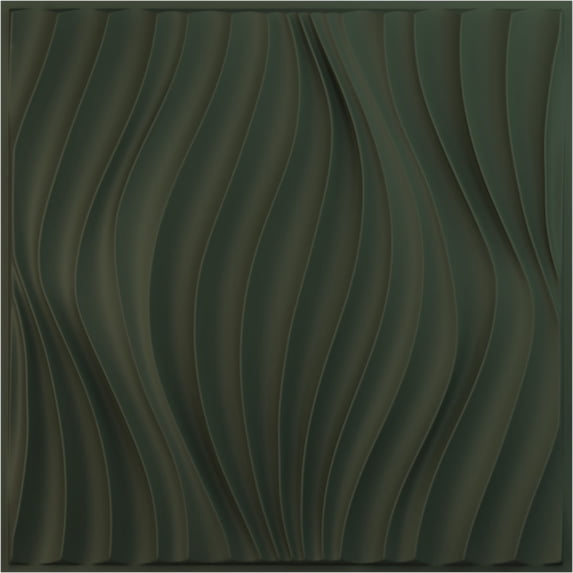 Ekena Millwork 19 5/8"W x 19 5/8"H Billow EnduraWall Decorative 3D Wall Panel, UltraCover Satin Hunt Club Green (Covers 2.67 Sq. Ft.)