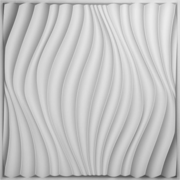 Ekena Millwork 19 5/8"W x 19 5/8"H Billow EnduraWall Decorative 3D Wall Panel, White, (10-Pack for 26.75 Sq. Ft.)