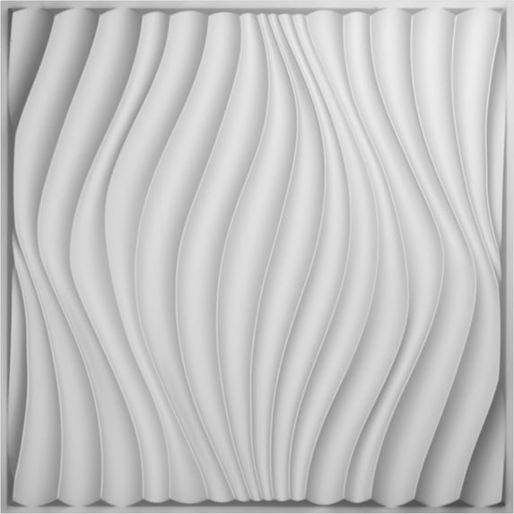 Ekena Millwork 19 5/8"W x 19 5/8"H Billow EnduraWall Decorative 3D Wall Panel, White, (50-Pack for 133.73 Sq. Ft.)