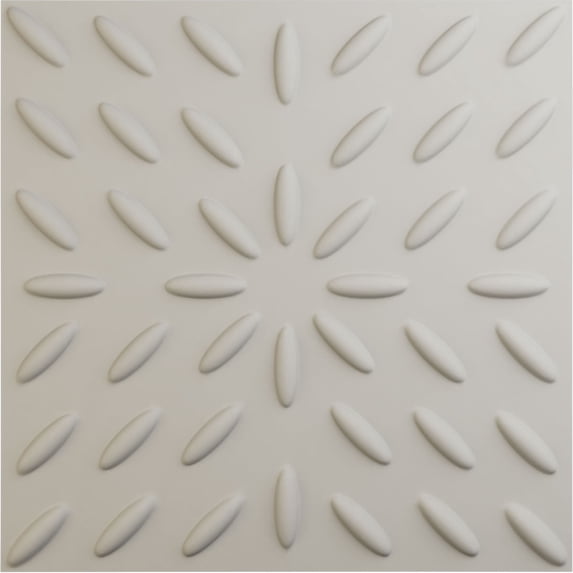 Ekena Millwork 19 5/8"W x 19 5/8"H Blaze EnduraWall Decorative 3D Wall Panel, UltraCover Satin Blossom White (Covers 2.67 Sq. Ft.)
