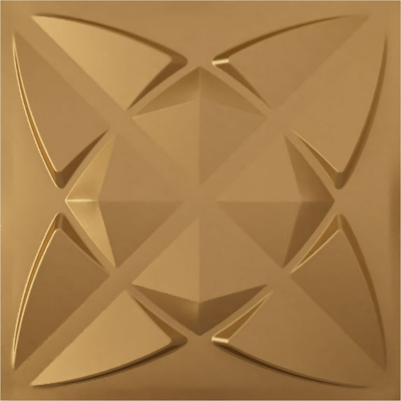 Ekena Millwork 19 5/8"W x 19 5/8"H Blossom EnduraWall Decorative 3D Wall Panel, Bright Coat Gold (12-Pack for 32.04 Sq. Ft.)