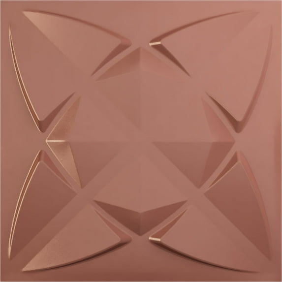 Ekena Millwork 19 5/8"W x 19 5/8"H Blossom EnduraWall Decorative 3D Wall Panel, Universal Pearl Metallic Champagne Pink (12-Pack for 32.04 Sq. Ft.)