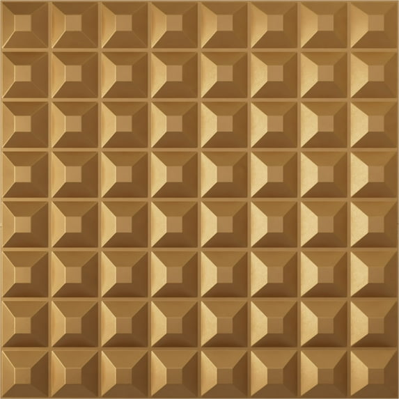 Ekena Millwork 19 5/8"W x 19 5/8"H Bradford EnduraWall Decorative 3D Wall Panel, Bright Coat Gold (12-Pack for 32.04 Sq. Ft.)