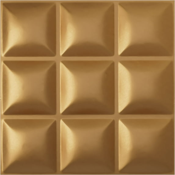 Ekena Millwork 19 5/8"W x 19 5/8"H Classic EnduraWall Decorative 3D Wall Panel, Bright Coat Gold (Covers 2.67 Sq. Ft.)