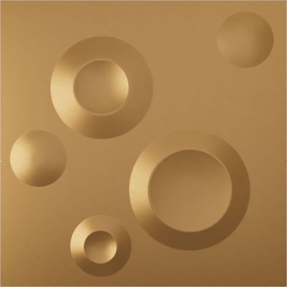 Ekena Millwork 19 5/8"W x 19 5/8"H Cole EnduraWall Decorative 3D Wall Panel, Bright Coat Gold (12-Pack for 32.04 Sq. Ft.)