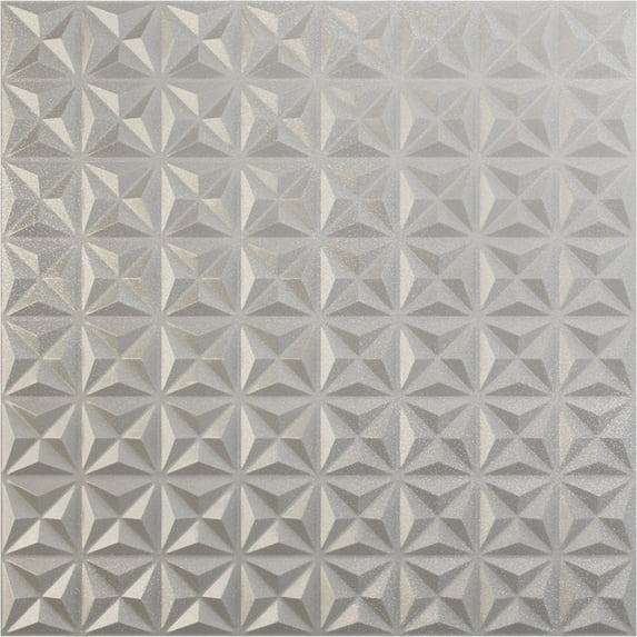 Ekena Millwork 19 5/8"W x 19 5/8"H Coralie EnduraWall Decorative 3D Wall Panel, Textured Metallic Silver (12-Pack for 32.04 Sq. Ft.)