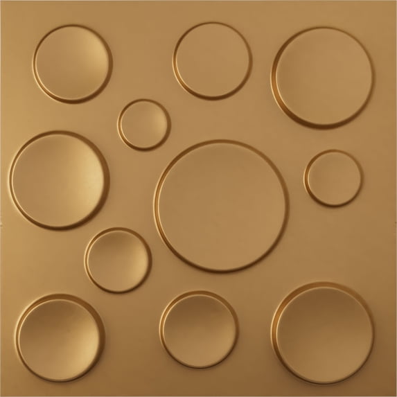 Ekena Millwork 19 5/8"W x 19 5/8"H Cosmo EnduraWall Decorative 3D Wall Panel, Bright Coat Gold (Covers 2.67 Sq. Ft.)
