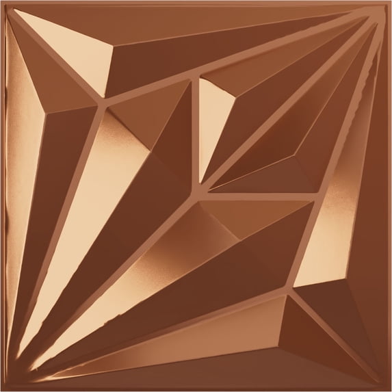 Ekena Millwork 19 5/8"W x 19 5/8"H Diamond EnduraWall Decorative 3D Wall Panel, Bright Coat Copper (Covers 2.67 Sq. Ft.)